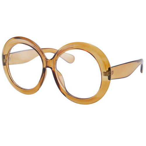2023新款欧美跨境时尚太阳镜超大框圆形眼镜大号韩版装饰圆框眼镜