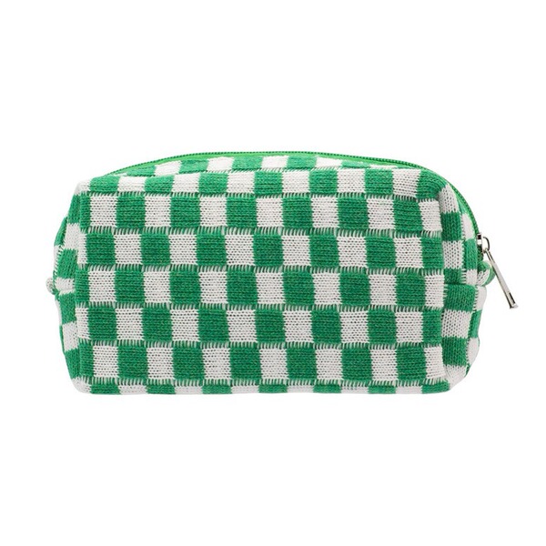 The Pizminik Check Cosmetic Bag with Hand Wallet Zip constitutes a…