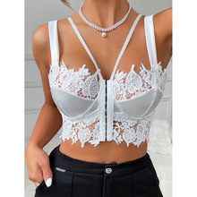 M 31163 Lace mesh sheer camisole ��˿��ɴ͸�ӵ�������