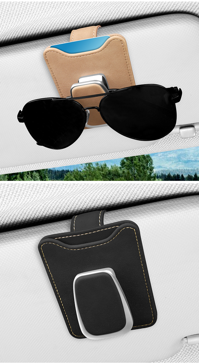 Fur Car Glasses Clip Sun Visor Sunglasses Bracket Multifunctional Car Glasses Clip Card Receipt Storage