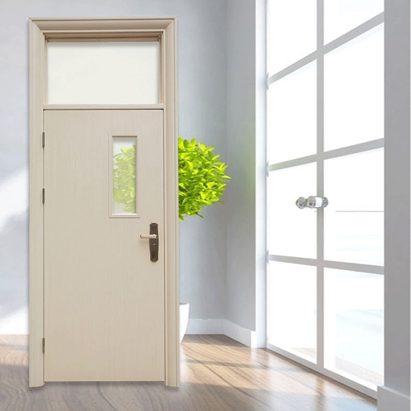 Puerta de madera compuesta de PVC sin pintura ecológica de la escuela de ingeniería de reasentamiento de la casa de reubicación edificio de oficinas puerta de jardín de infantes