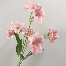 新品丝印12头水仙百合仿真花外贸婚庆高级感家居花束花艺地排插花