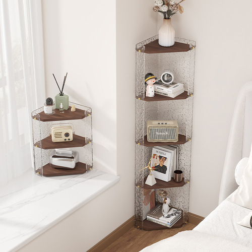 Acrylic triangular shelf corner cabinet corner cabinet living room bedroom corner storage cabinet wall cabinet floor-standing