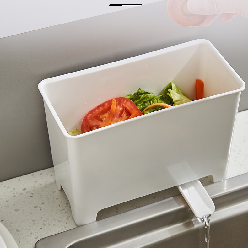 Japanese-style kitchen waste draining basket with guide sink countertop sink trash can