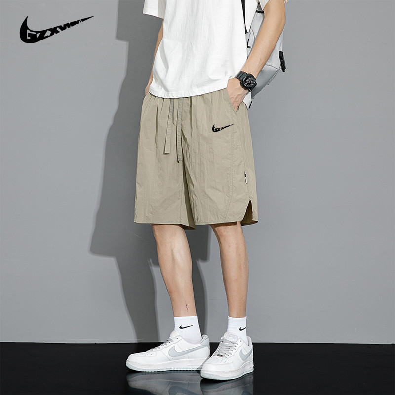 Men's Clothing 2025 Summer American Trendy Brand Shorts Men's Ice Silk Thin Sports Casual Loose Straight-Leg Five-Quarter Pants Mid-Pants