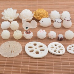複数のFD白菩提根雕銭袋蓮花蓮蓬背雲太った魚仏珠アクセサリーキーホルダー部品