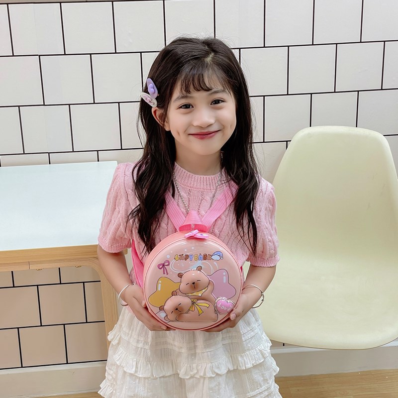 Kindergarten bebé bolsa pequeña de caparazón duro Kapibala mochila para niños y niñas snacks de viaje al aire libre mochila pequeña marea