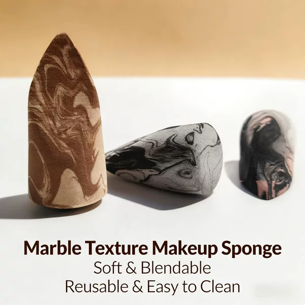 New Cross-Border Marble-Patterned Irregular-Shaped Powder Puff, Soft and Skin-Friendly, Beauty Tool, Gift Set