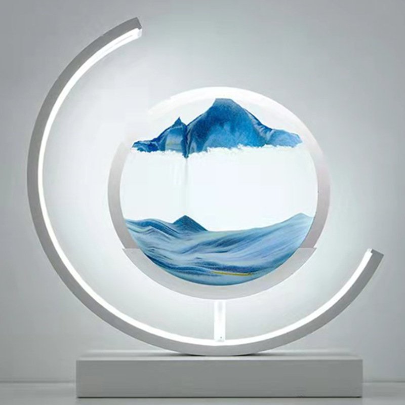 创意解压流沙画沙漏摆件办公室桌面客厅卧室装饰品乔迁生日礼物灯
