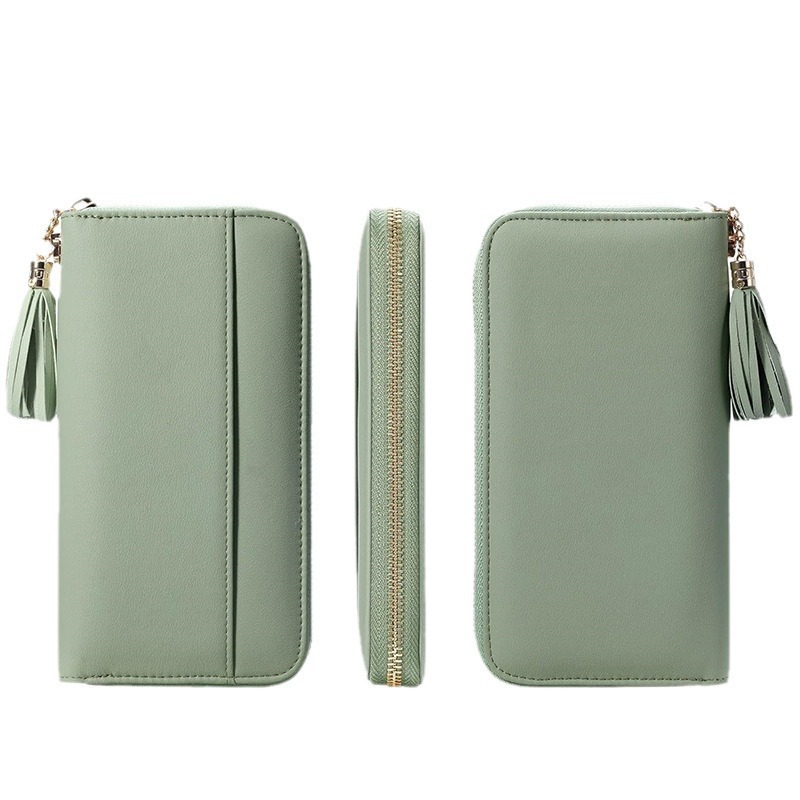 Amazon Hot Lady Wallet Doble plegable bolso de mano de mujer pulsera larga billetera de viaje de mujer