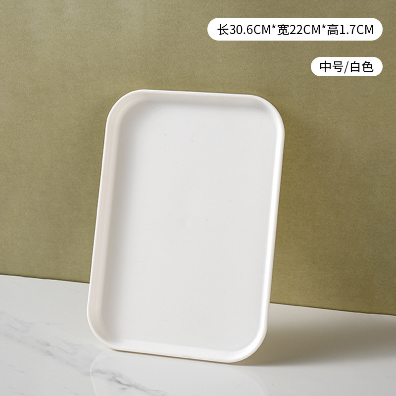日式仿木纹茶盘塑料托盘高颜值酒店商用盘子家用餐盘菜盘碟子骨碟|undefined