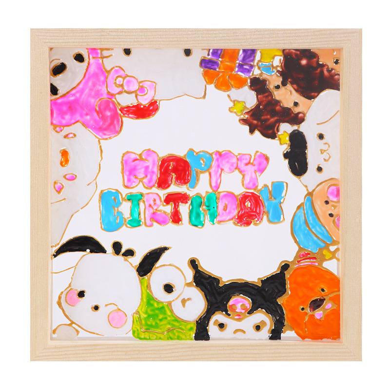 实木亚克力玻璃画框 儿童幼儿园diy绘画涂鸦手绘创意美术手工材料|undefined