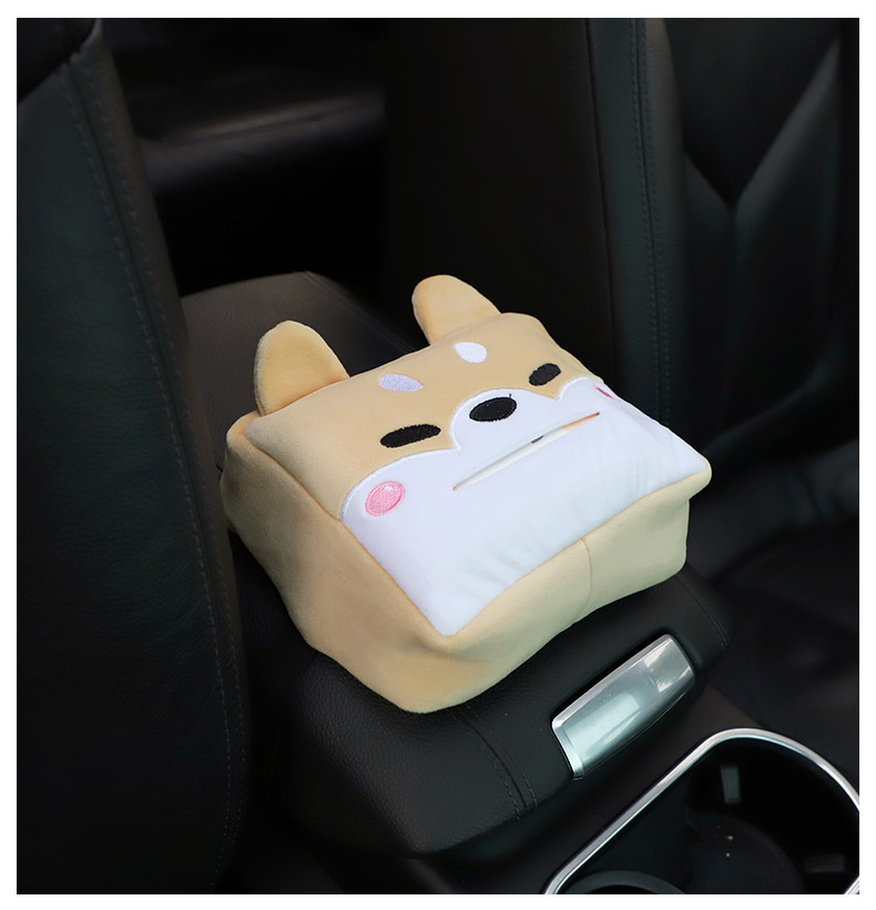 Cartoon Car Tissue Box Multifunctional Car Tissue Box Car Seat Back Sun Visor Armrest Box Tissue Box Cover