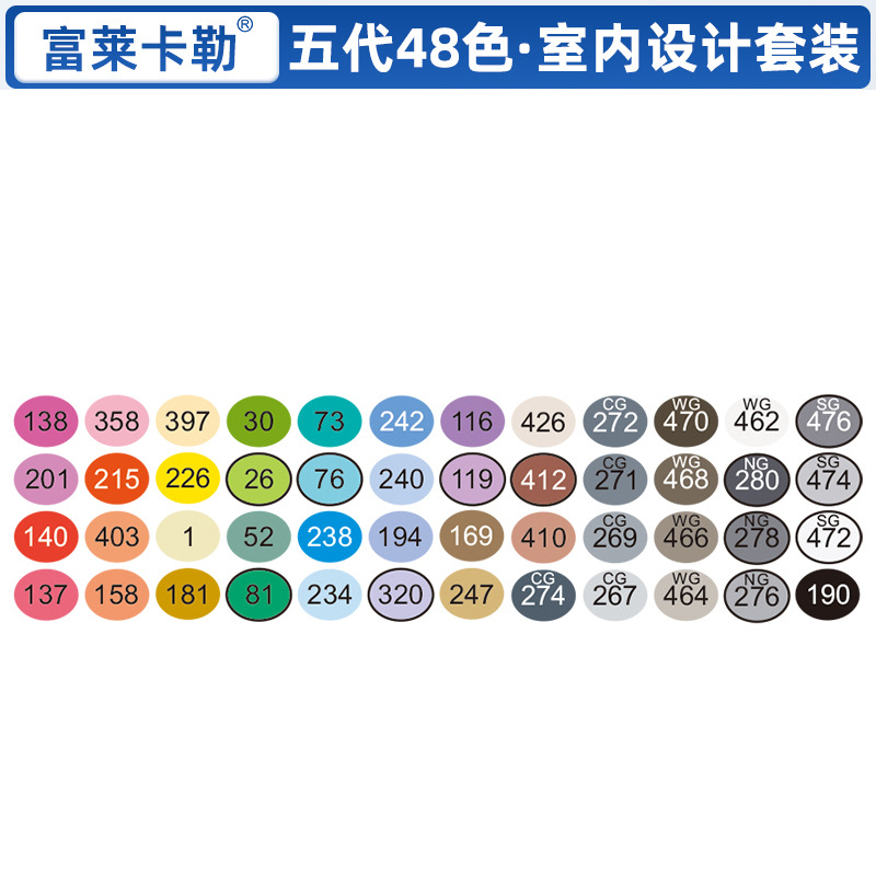 Cinco generaciones de interior 48 colores