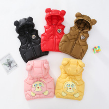 秋冬新款儿童棉服马甲男女宝宝卡通耳朵款棉衣中小童宝宝棉袄外套