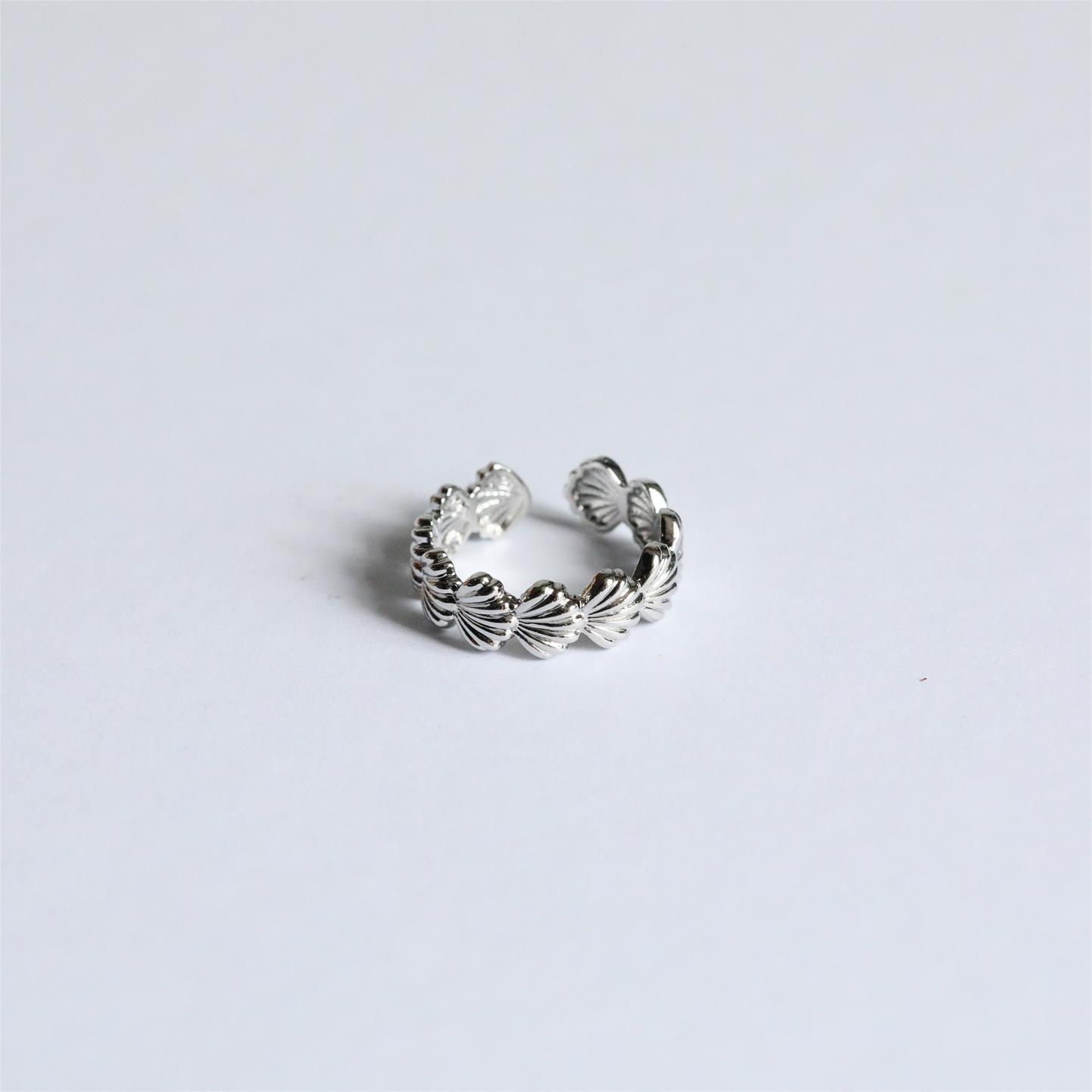 Adjustable Open Band Ring Geometric Shell Style For Women_voghion.com