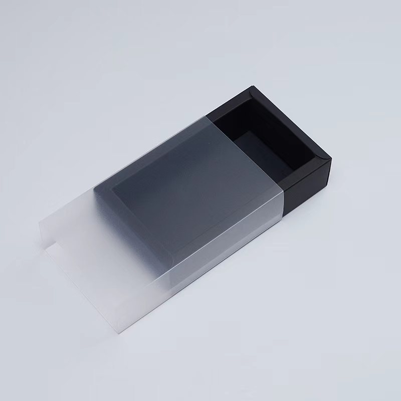 Caja de regalo de papel kraft, caja con cajón transparente personalizada, caja vacía, caja de embalaje, fabricante mayorista, caja extraíble para pequeños lotes