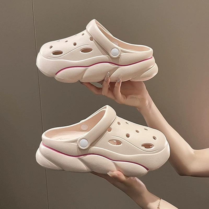 Платформенные сабо в стиле Crocs, съёмные мультяшные украшения, ультра‑мягкие, противоскользящие, с подъёмом (жен.)