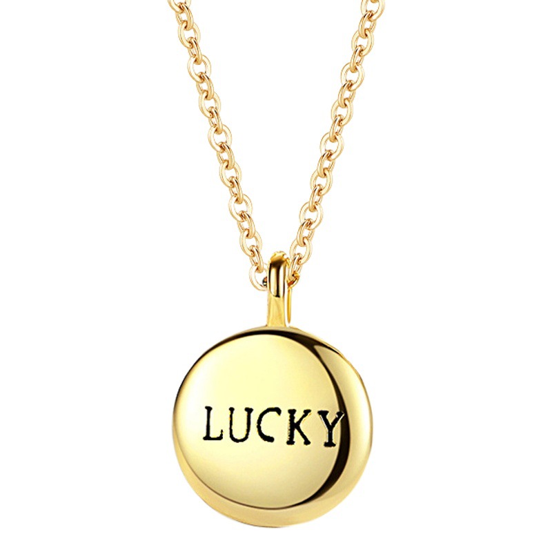 S925 plata esterlina suerte inglés pequeño collar redondo de las mujeres moda europea y americana transfronteriza estrella Venta caliente mismo estilo Cadena de clavícula