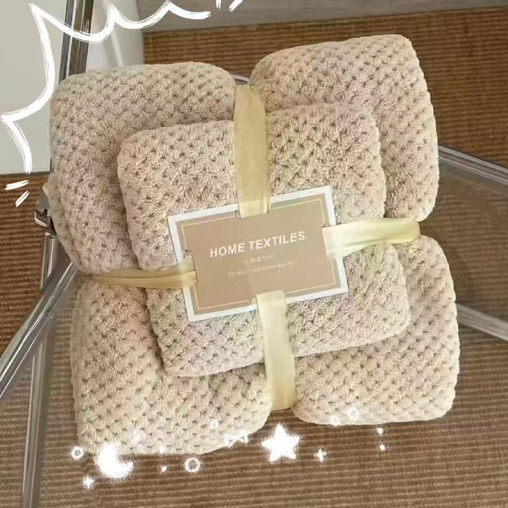Coral toallas de toalla de baño de dos piezas, toallas de baño absorbentes, espesantes, baños suaves, secado rápido, viento