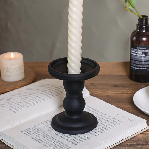 American retro black iron candlestick home candlelight dinner table decoration ornaments B&B decoration photography props