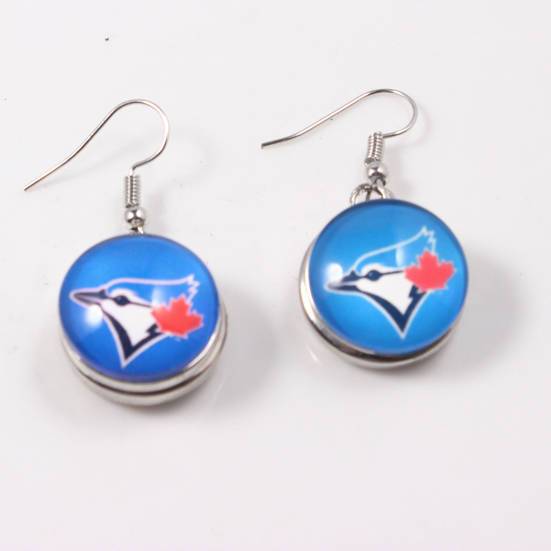 Mlb American Baseball Team Logo Time Capsule Pendant Earrings Dodgers Red Sox Padres Giants Fan Earrings Mlb American Baseball Team Logo Time Capsule Pendant Earrings Dodgers Red Sox Padres Giants Fan Earrings