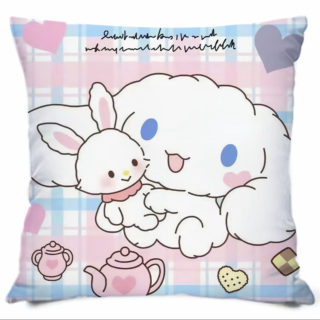 Almohada con estampado de dibujos animados de Sanrio, linda almohada de sofá para dormitorio, cojín de cabecera, cojín de asiento con soporte lumbar para coche