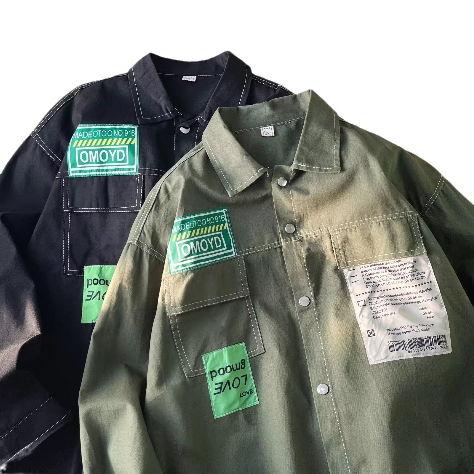 Camisa de manga larga, chaqueta de herramientas para hombres, tendencia de primavera y otoño, camisa casual suelta, ropa de otoño para hombres, estilo de Hong Kong casual