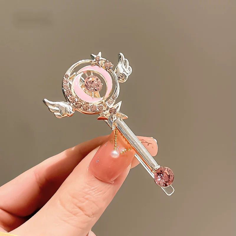 15g Weight Hair Clip Hair Accessories Type 1 Piece Quantity Holiday, Street Occasion Metal Material Cartoon, Magic Wand Pattern All Seasons Season Women's Gender Cute Style Cute Women's Cartoon Magic Wand Metal Hair Clip 10