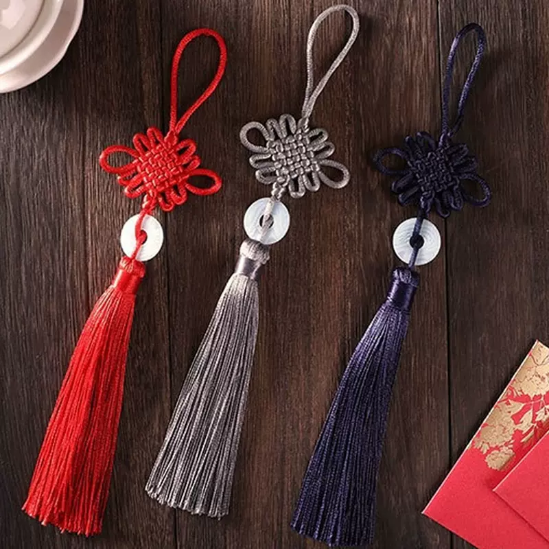 中国结流苏穗子仿玉片手工特色礼品礼盒挂件平安扣中国结挂件厂家