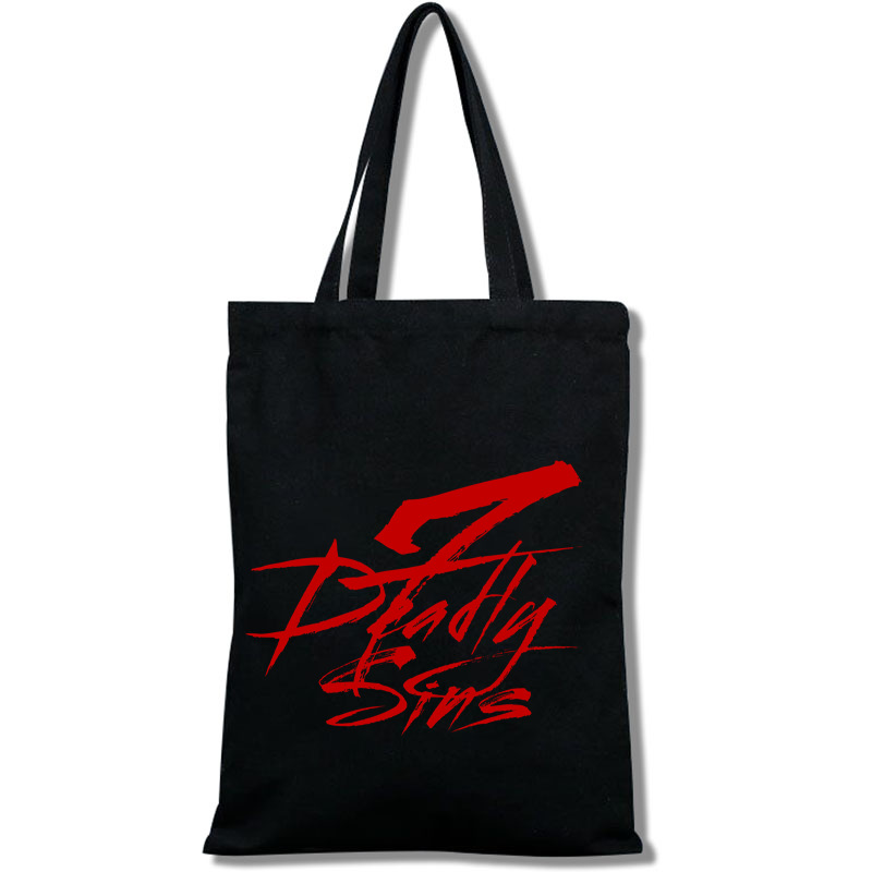 新款动漫七大罪手提袋涤纶时尚折叠购物袋lisa便携大号女士单肩包