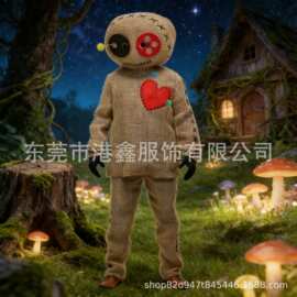 跨境万圣节麻布巫毒娃娃男女通用服装