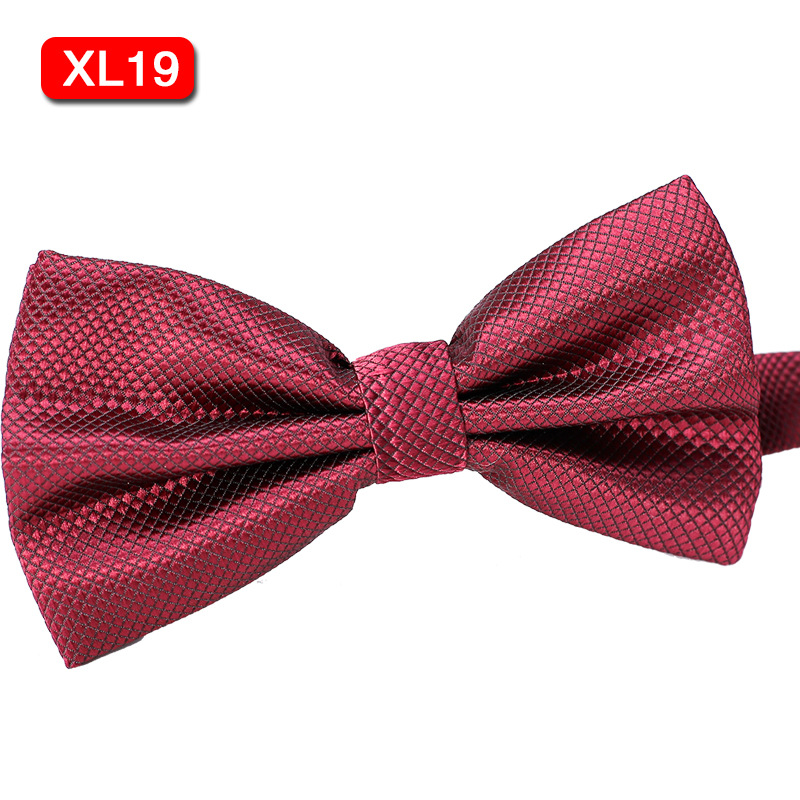 Nuevo color sólido moda simple vestido arco e-commerce fiesta boda color sólido cuadros finos pajarita pañuelo traje