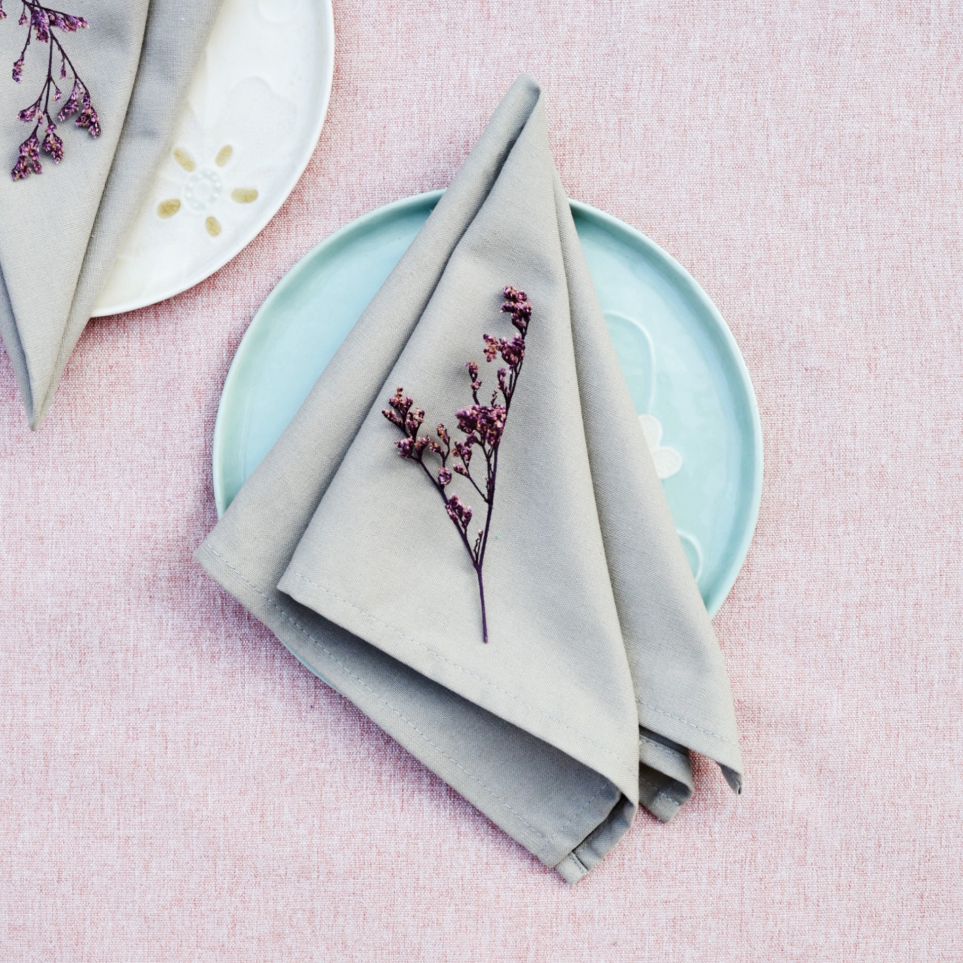 Servillas de lino algodón de Navidad comida occidental hotel de boda mesa de flores plegables tazas toallas de té sólidas almohadilla