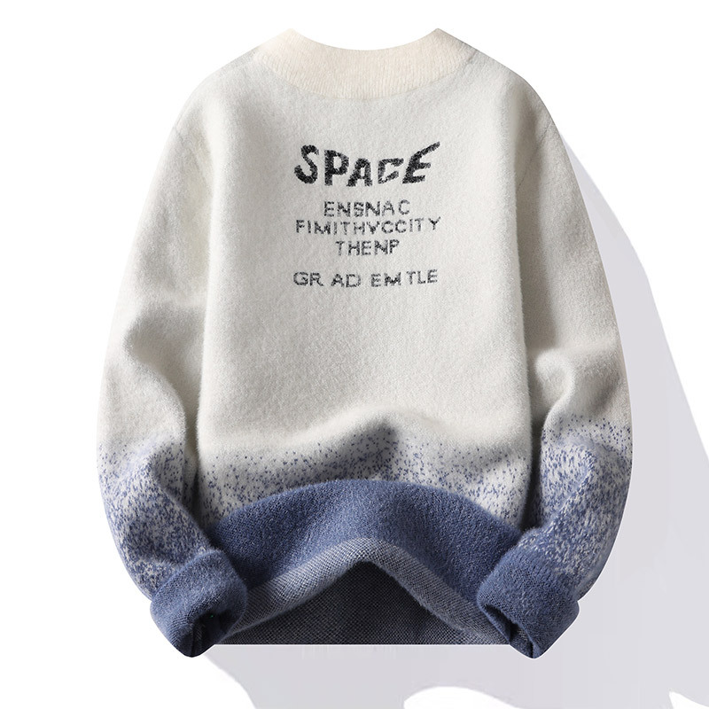 Pull de marque tendance pour hommes, pull en tricot ample et décontracté à col rond pour hommes, beau pull d'hiver pour jeunes_voghion.com