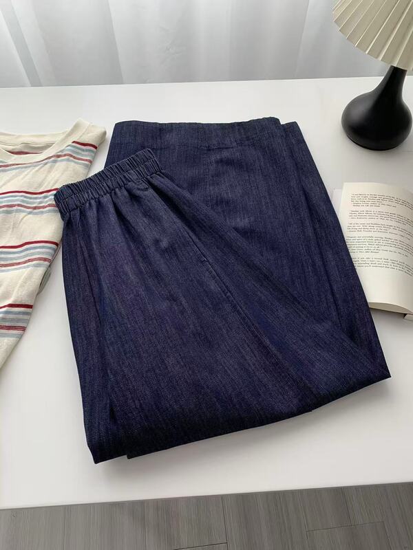 Flattering and Slimming~ Korean-Style Wide-Leg Denim Balloon Pants for Women! Versatile Loose-Fitting Wide-Leg Casual Cropped Pants for Summer