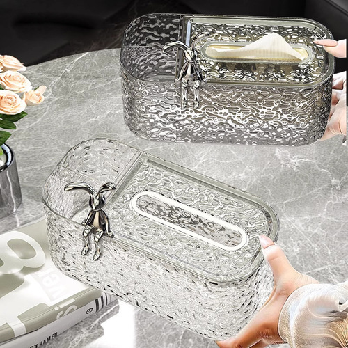 Glacier pattern tissue box living room high-end light luxury paper drawer coffee table multi-function remote control storage box tissue box