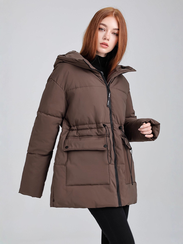 外贸中长款羽绒棉服女2025冬季新款工装韩版宽松连帽面包服棉衣|undefined