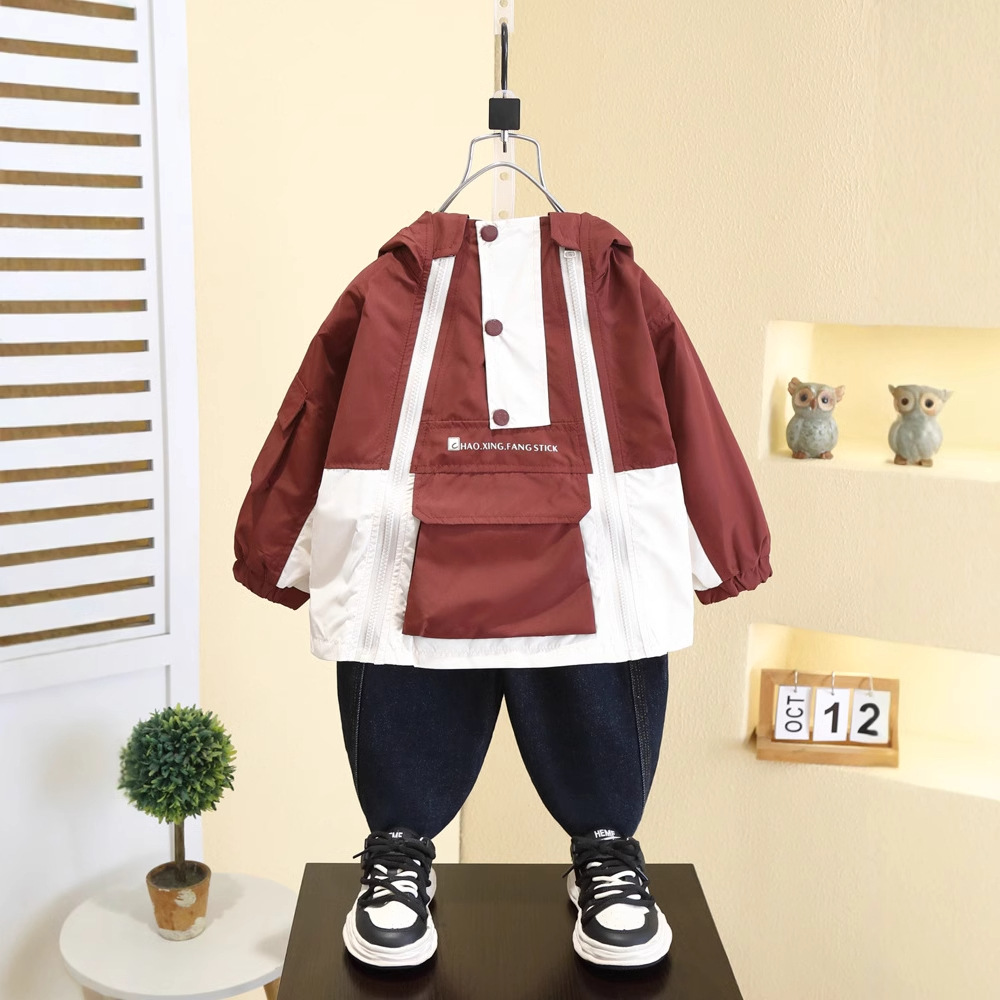 7562 chaqueta de niño primavera y otoño 2025 nueva chaqueta de primavera para niños ropa exterior cortavientos de primavera para niños