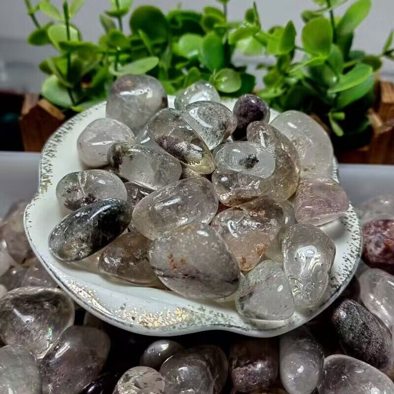 天然赤と緑のゴーストクリスタル砂利壊れた装飾品素材海外卸売多肉植物盆栽水槽石庭