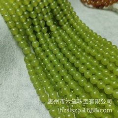 高仿晴水和田玉玉髓散珠批发 手工diy饰品配件藕粉圆珠半成品串珠