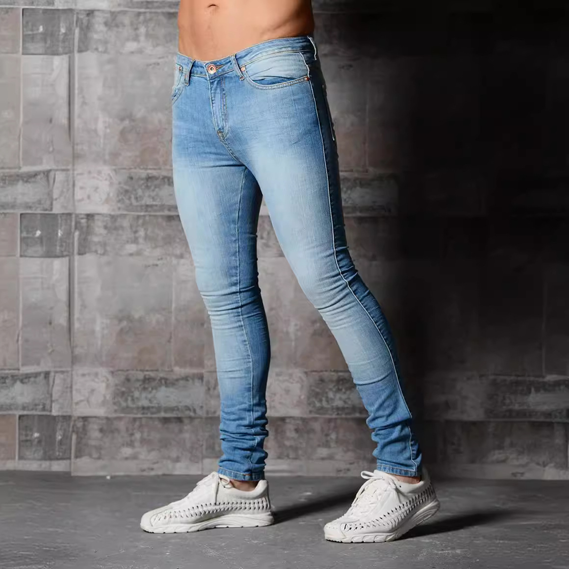 Jeans Ajustados para Hombre, de Algodón, Elásticos, para Deportes