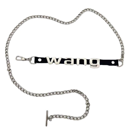 Trendy INS dark style metal letter chain thin belt women's casual simple suit jeans skirt