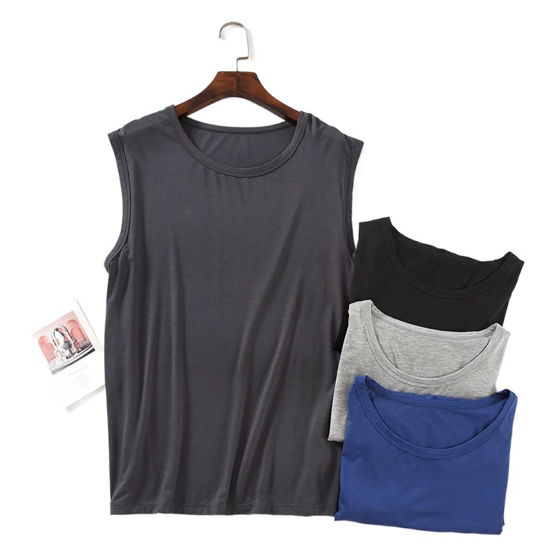 Новый мужской жилет из модала, Повседневная Пижама, базовый топ, мягкая свободная удобная мужская летняя