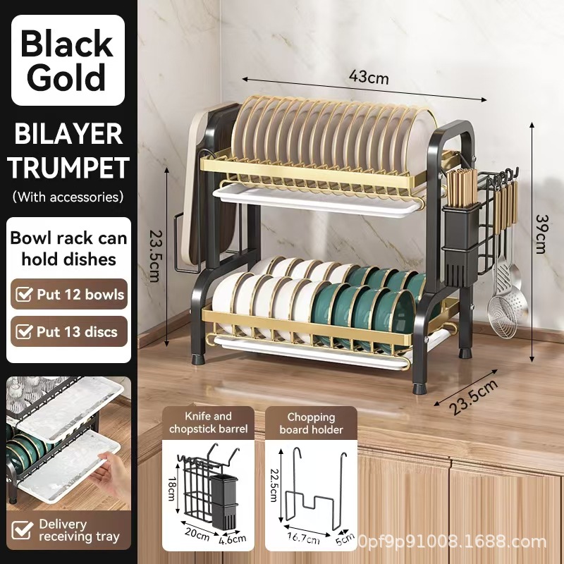 Estante de cocina transfronterizo Estante de platos Estante de almacenamiento de platos Estante de drenaje Estante de cuchillos para palillos Estante multifuncional para platos