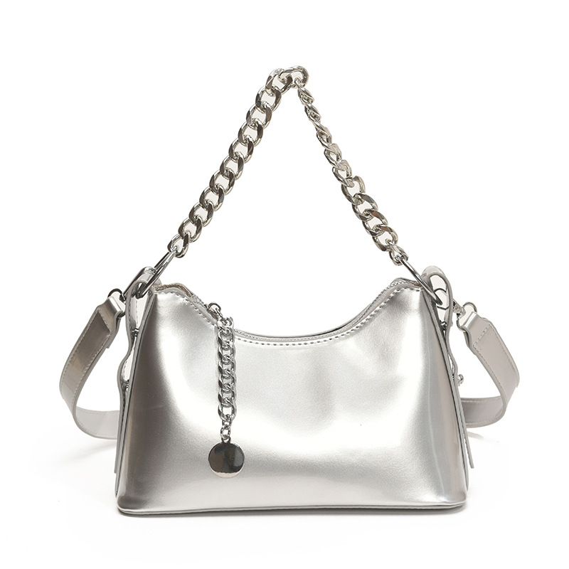 Bolso de alta calidad con textura 2025 verano nuevo bolso de cadena charol brillante bolso de hombro moda para mujer