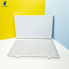 跨境烘焙用品大全蛋糕模具戚风冷却架 银色晾晒带脚长方形BBQ烤网