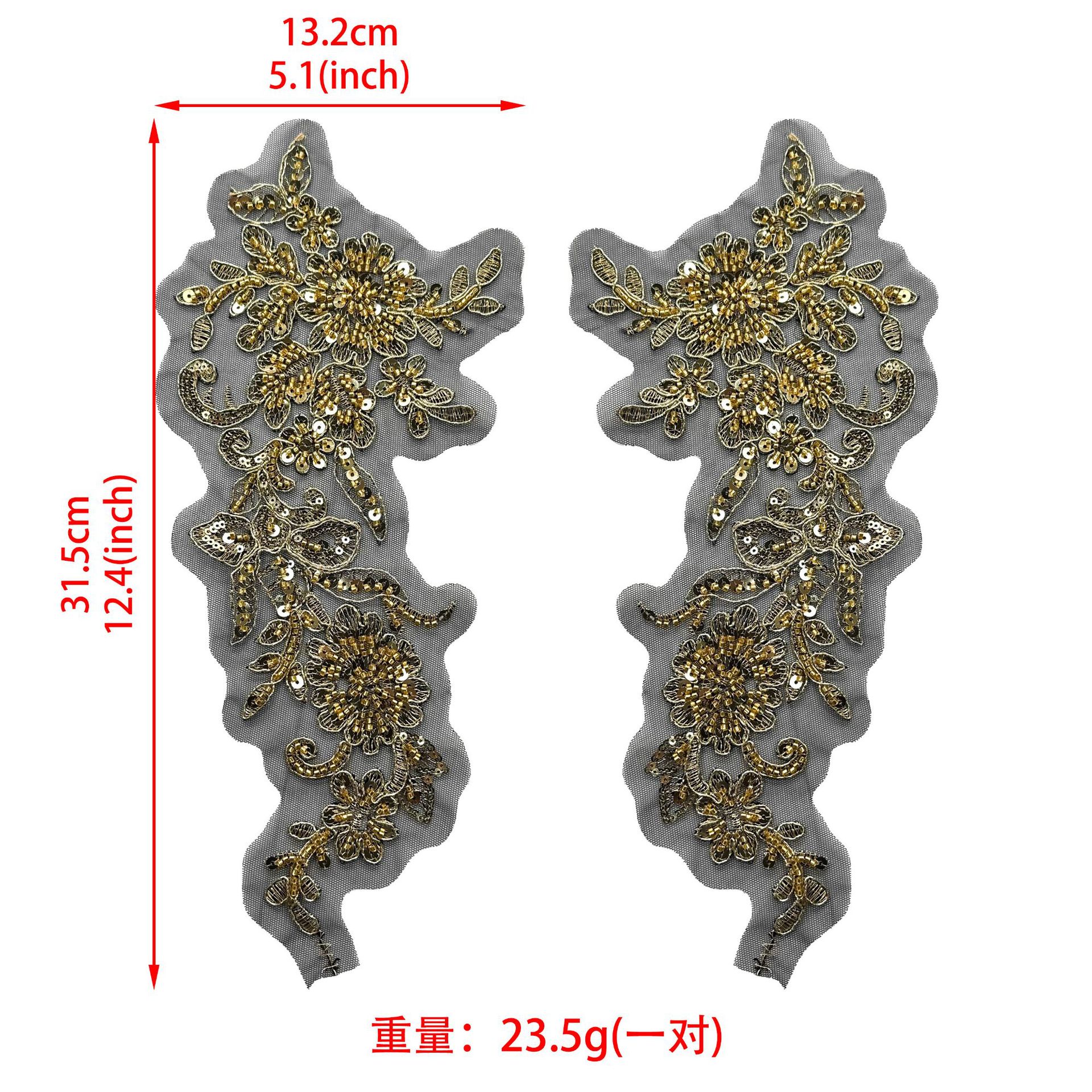Inventario oro clavos esquinilla encaje flor vestido de boda cintura cubierta de cabeza decoración accesorios DIY decalques image 6