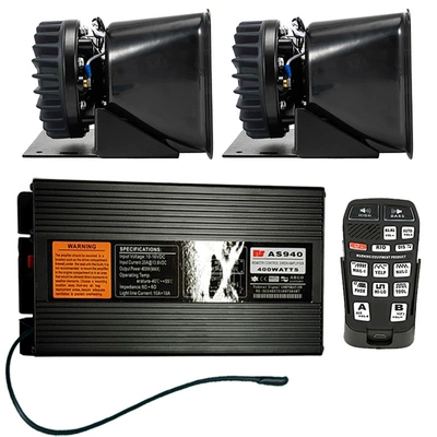 Wireless car alarm 400W vehicle loudspeaker high-pitched speaker AS940R5+ with heat dissipation square speaker
