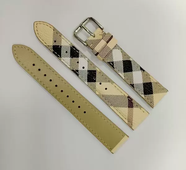 18MM plaid stripe stitching silver buckle